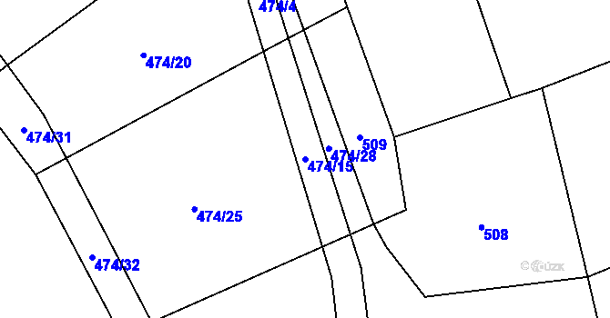 Parcela st. 474/15 v KÚ Pavlovice u Vlašimi, Katastrální mapa