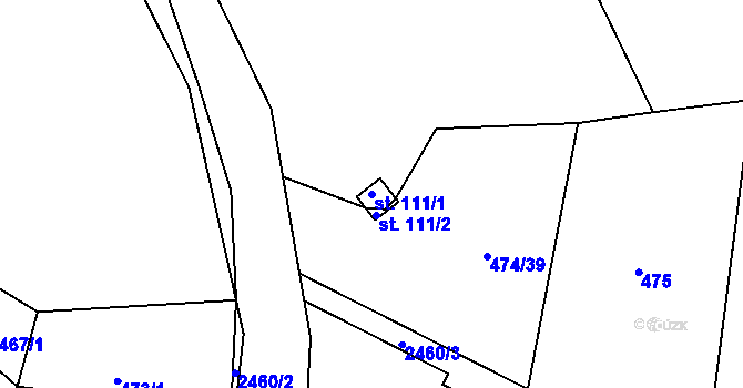 Parcela st. 111/1 v KÚ Pavlovice u Vlašimi, Katastrální mapa