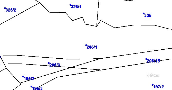 Parcela st. 206/1 v KÚ Pavlovice u Vlašimi, Katastrální mapa
