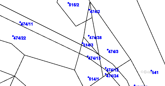 Parcela st. 514/3 v KÚ Pavlovice u Vlašimi, Katastrální mapa