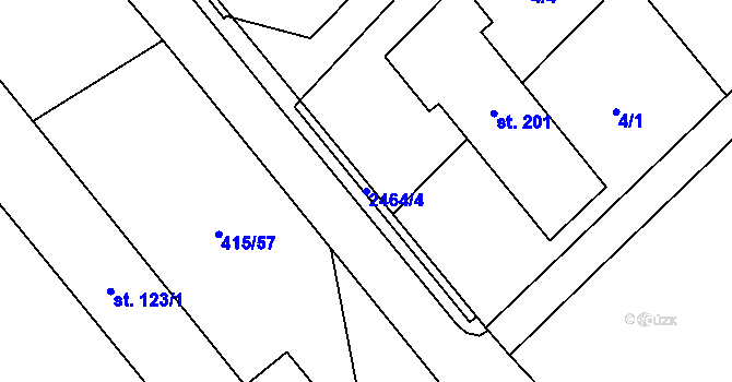 Parcela st. 2464/4 v KÚ Pavlovice u Vlašimi, Katastrální mapa