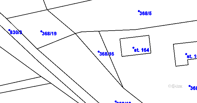 Parcela st. 368/16 v KÚ Pavlovice nad Mží, Katastrální mapa