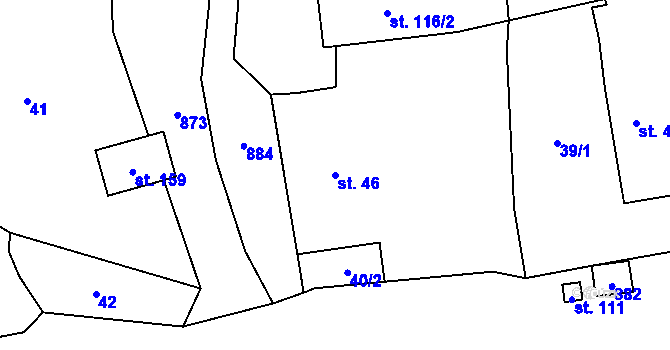 Parcela st. 46 v KÚ Pavlovice nad Mží, Katastrální mapa