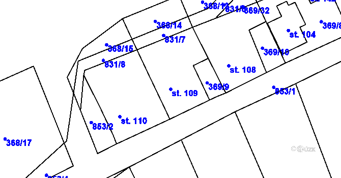 Parcela st. 109 v KÚ Pavlovice nad Mží, Katastrální mapa