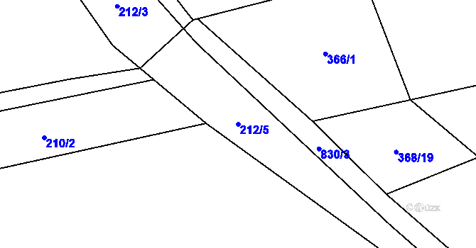 Parcela st. 212/5 v KÚ Pavlovice nad Mží, Katastrální mapa