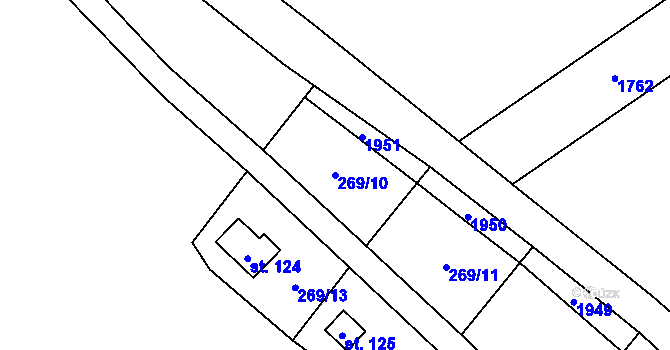 Parcela st. 269/10 v KÚ Pavlovice u Jestřebí, Katastrální mapa