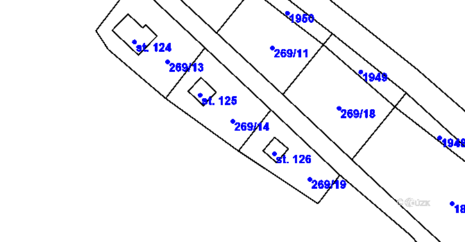 Parcela st. 269/14 v KÚ Pavlovice u Jestřebí, Katastrální mapa