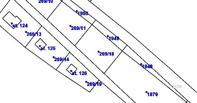 Parcela st. 269/18 v KÚ Pavlovice u Jestřebí, Katastrální mapa
