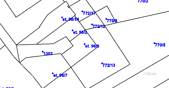 Parcela st. 96/6 v KÚ Pavlovice u Kojetína, Katastrální mapa