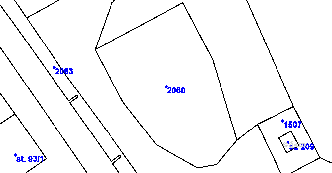 Parcela st. 2060 v KÚ Pavlovice u Kojetína, Katastrální mapa