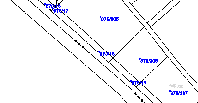 Parcela st. 678/18 v KÚ Pavlovice u Přerova, Katastrální mapa