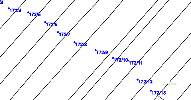 Parcela st. 172/9 v KÚ Pavlovice u Přerova, Katastrální mapa