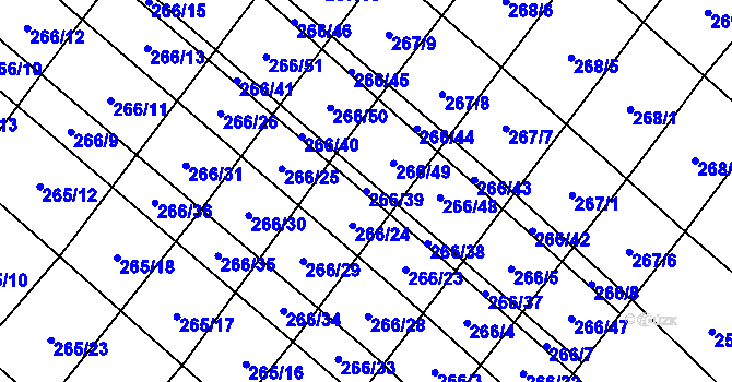 Parcela st. 266/39 v KÚ Pavlovice u Přerova, Katastrální mapa