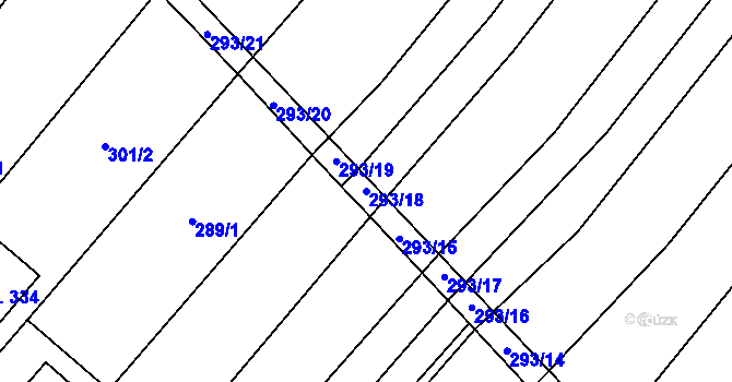 Parcela st. 293/18 v KÚ Pavlovice u Přerova, Katastrální mapa