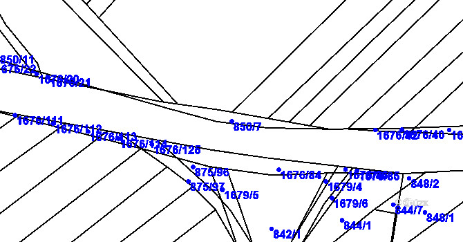Parcela st. 850/7 v KÚ Pavlovice u Přerova, Katastrální mapa
