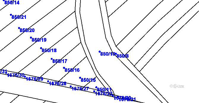 Parcela st. 850/10 v KÚ Pavlovice u Přerova, Katastrální mapa