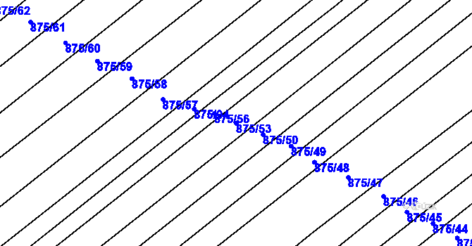 Parcela st. 875/53 v KÚ Pavlovice u Přerova, Katastrální mapa