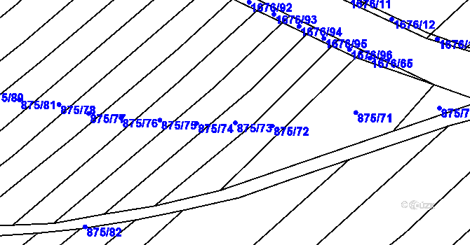 Parcela st. 875/73 v KÚ Pavlovice u Přerova, Katastrální mapa