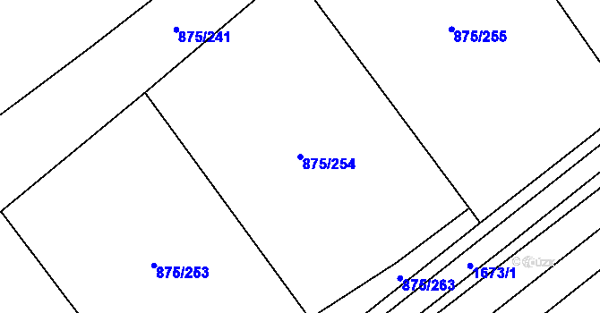 Parcela st. 875/254 v KÚ Pavlovice u Přerova, Katastrální mapa