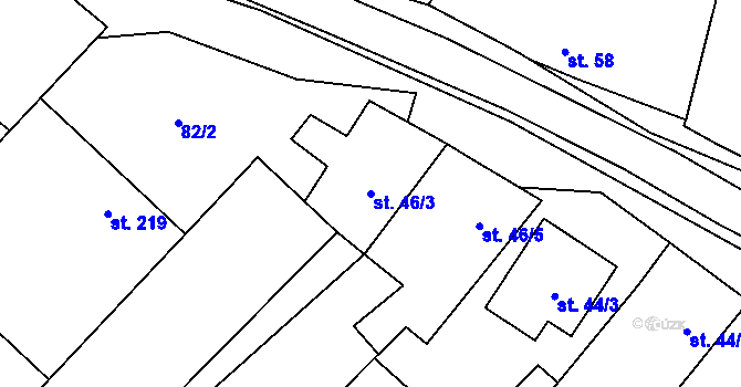 Parcela st. 46/3 v KÚ Pavlovice u Přerova, Katastrální mapa