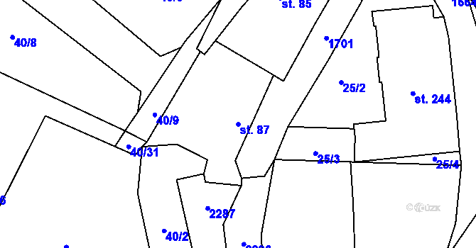 Parcela st. 87 v KÚ Pavlovice u Přerova, Katastrální mapa