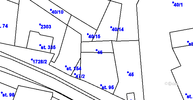 Parcela st. 46 v KÚ Pavlovice u Přerova, Katastrální mapa