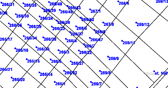 Parcela st. 266/7 v KÚ Pavlovice u Přerova, Katastrální mapa