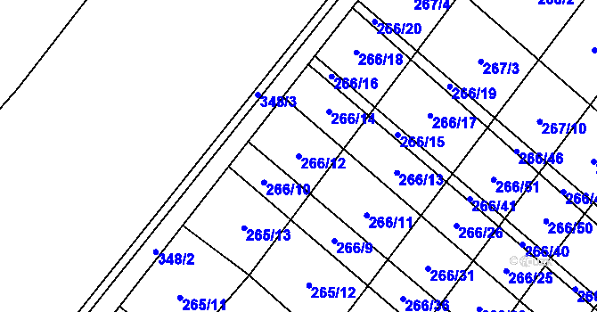 Parcela st. 266/12 v KÚ Pavlovice u Přerova, Katastrální mapa