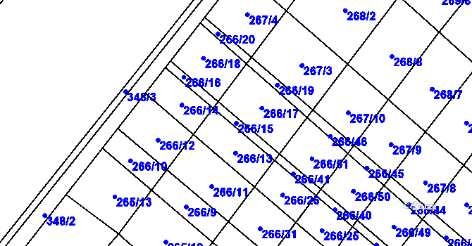 Parcela st. 266/15 v KÚ Pavlovice u Přerova, Katastrální mapa