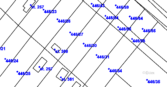 Parcela st. 446/30 v KÚ Pavlovice u Přerova, Katastrální mapa