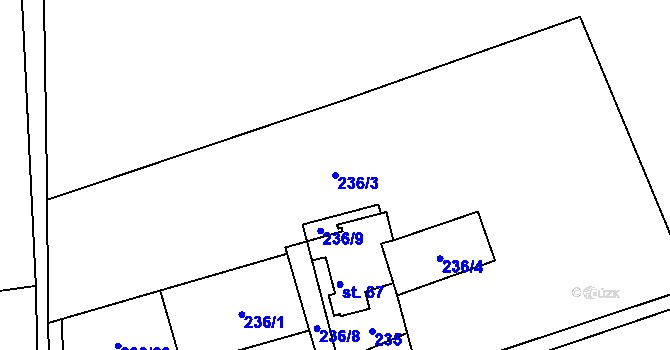 Parcela st. 236/3 v KÚ Pazderna, Katastrální mapa