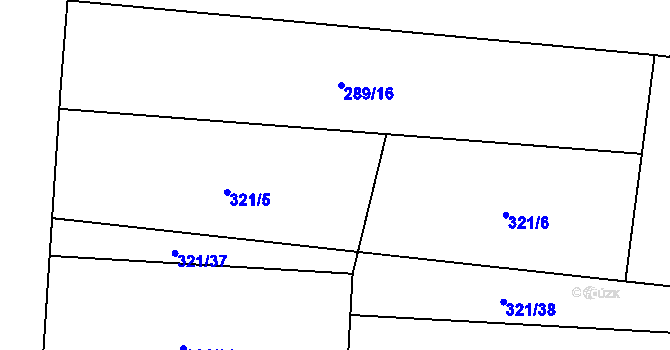 Parcela st. 321/5 v KÚ Pazderna, Katastrální mapa