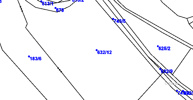 Parcela st. 632/12 v KÚ Pazucha, Katastrální mapa