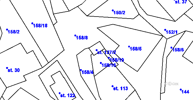 Parcela st. 137/2 v KÚ Pazucha, Katastrální mapa