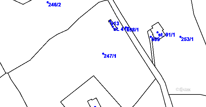 Parcela st. 247/1 v KÚ Pec pod Sněžkou, Katastrální mapa