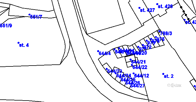 Parcela st. 644/4 v KÚ Pec pod Sněžkou, Katastrální mapa
