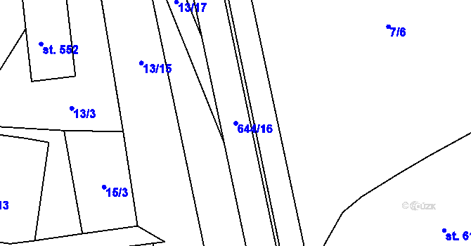 Parcela st. 644/16 v KÚ Pec pod Sněžkou, Katastrální mapa