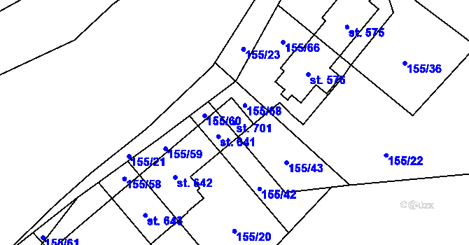 Parcela st. 701 v KÚ Pec pod Sněžkou, Katastrální mapa