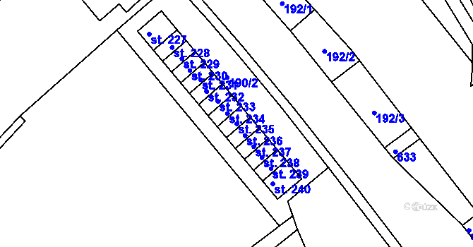 Parcela st. 235 v KÚ Velká Úpa I, Katastrální mapa