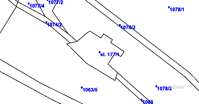 Parcela st. 177/1 v KÚ Velká Úpa II, Katastrální mapa