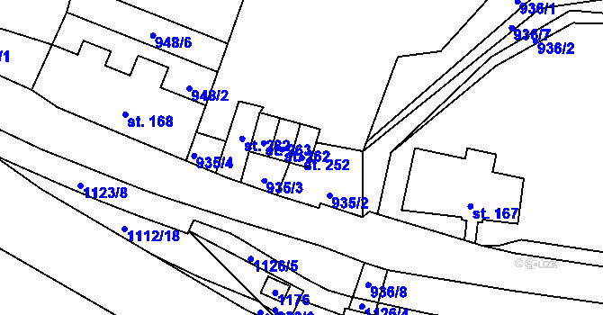 Parcela st. 252 v KÚ Velká Úpa II, Katastrální mapa