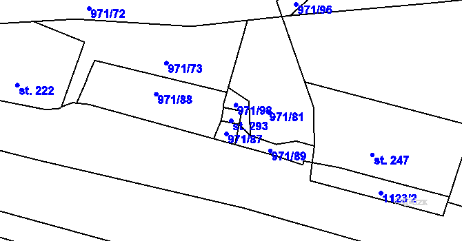 Parcela st. 293 v KÚ Velká Úpa II, Katastrální mapa