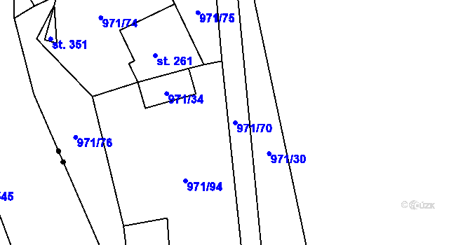 Parcela st. 971/70 v KÚ Velká Úpa II, Katastrální mapa