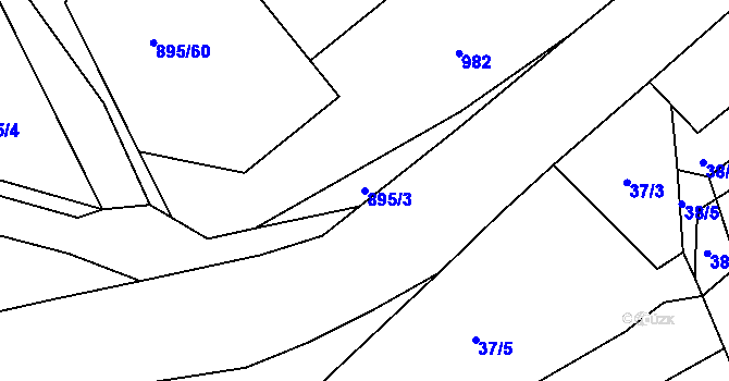 Parcela st. 895/3 v KÚ Pecerady, Katastrální mapa