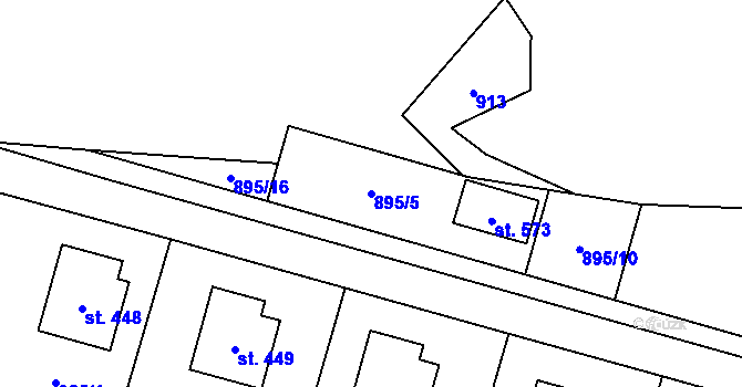 Parcela st. 895/5 v KÚ Pecerady, Katastrální mapa