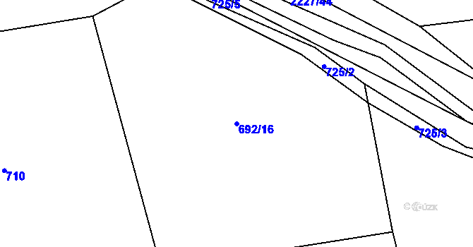 Parcela st. 692/16 v KÚ Pecerady, Katastrální mapa