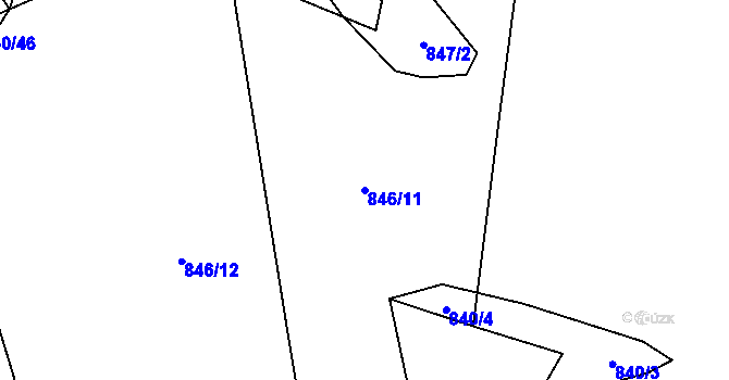 Parcela st. 846/11 v KÚ Pecerady, Katastrální mapa
