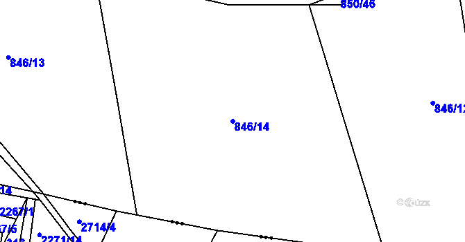 Parcela st. 846/14 v KÚ Pecerady, Katastrální mapa