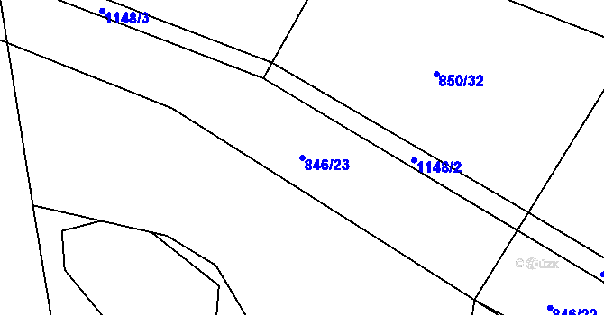 Parcela st. 846/23 v KÚ Pecerady, Katastrální mapa