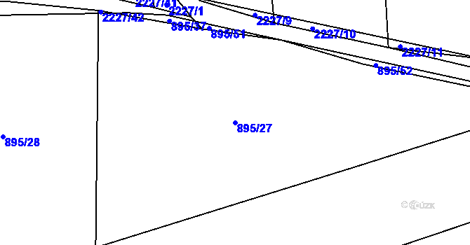 Parcela st. 895/27 v KÚ Pecerady, Katastrální mapa